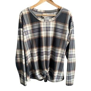 NBW TruSelf Plaid Twist Hacci Long Sleeve